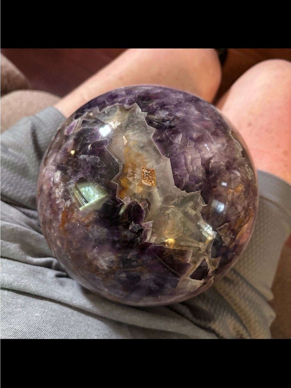 Natural Amethyst Crystal Sphere - Super Seven Melody Stone 13.4lbs